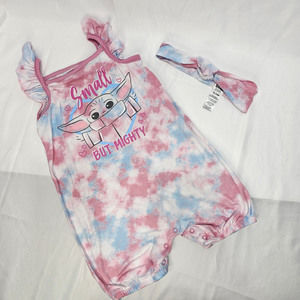 STAR WARS Small but Mighty Grogu Romper and Headband, Size 18-24 Months